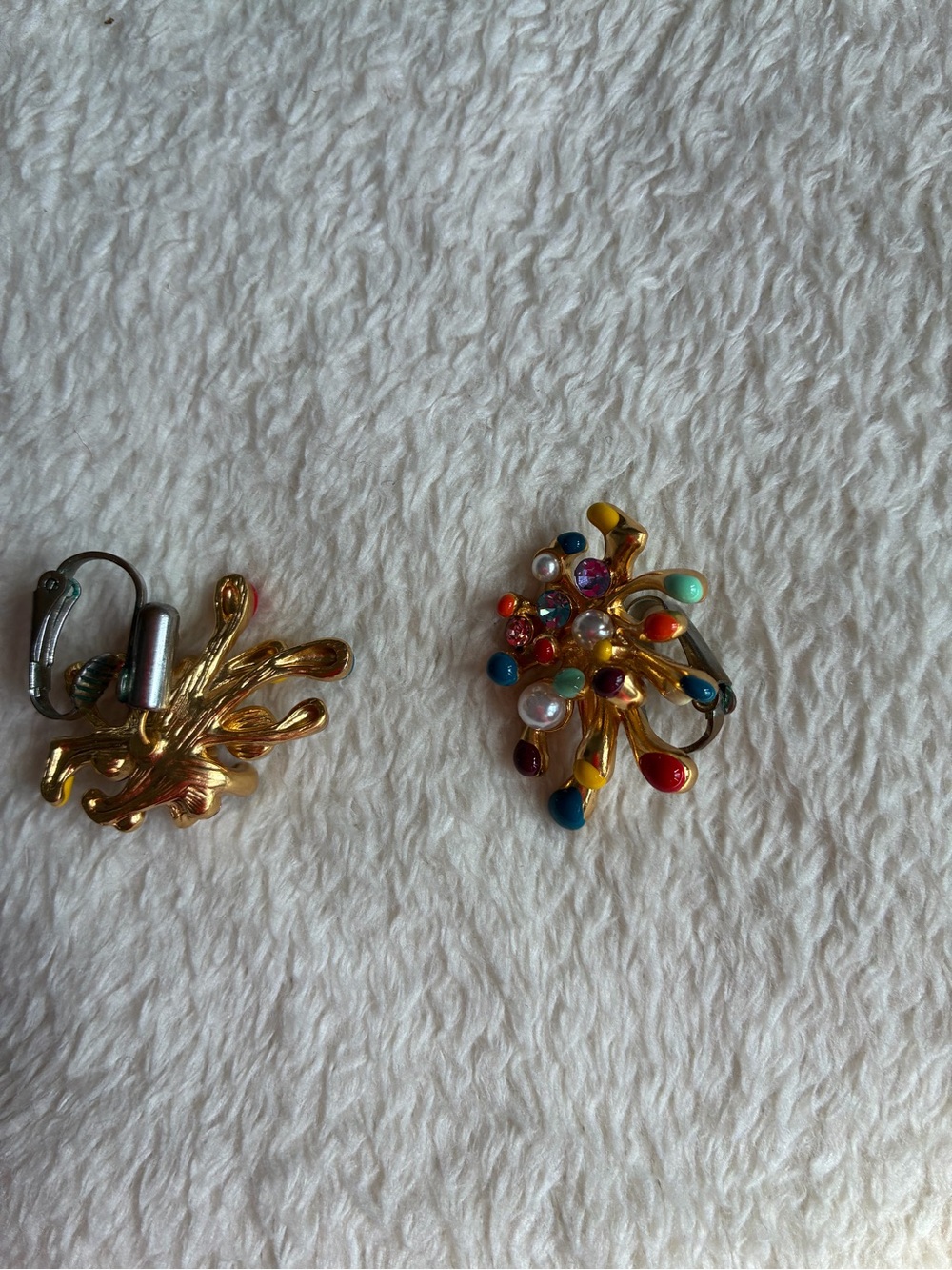 Gold Multi-Color Abstract Earrings - Women Accessories